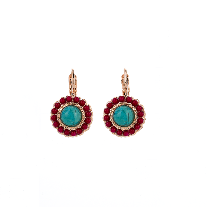 Halo Disc Leverback Earrings in "Happiness-Turquoise"