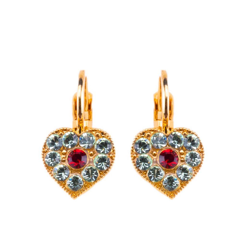 Petite Heart Leverback Earrings in "Enchanted"