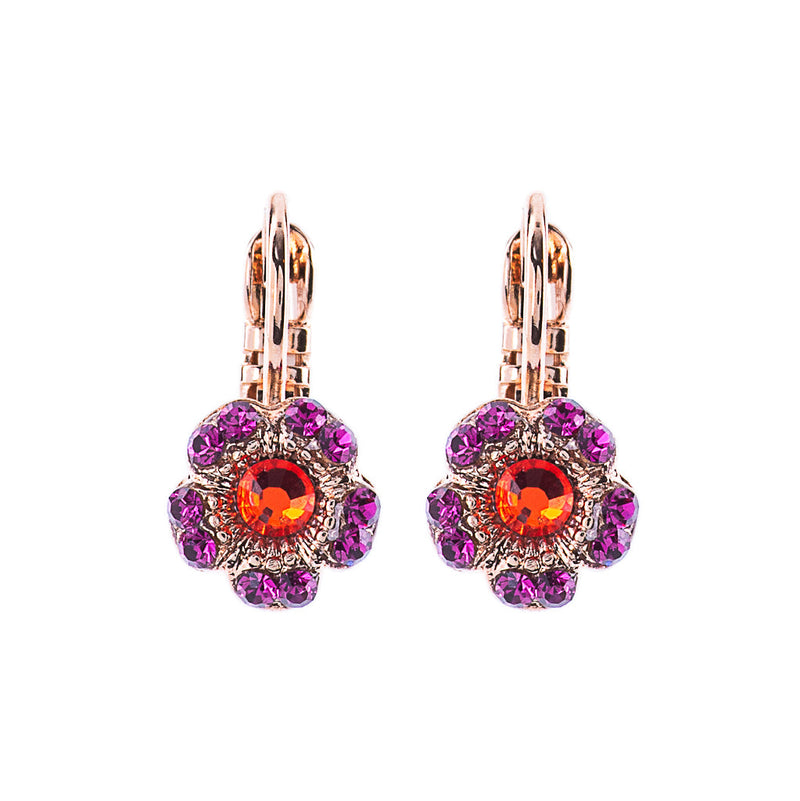 Petite Petunia Leverback Earrings in "Hibiscus"