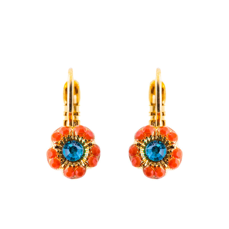 Petite Petunia Leverback Earrings in "Rainbow Sherbet"