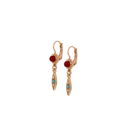 Flower Marquise Dangle Leverback Earrings in "Happiness"