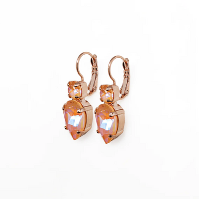 Round and Pear Leverback Earrings in Sun-Kissed "Peach"