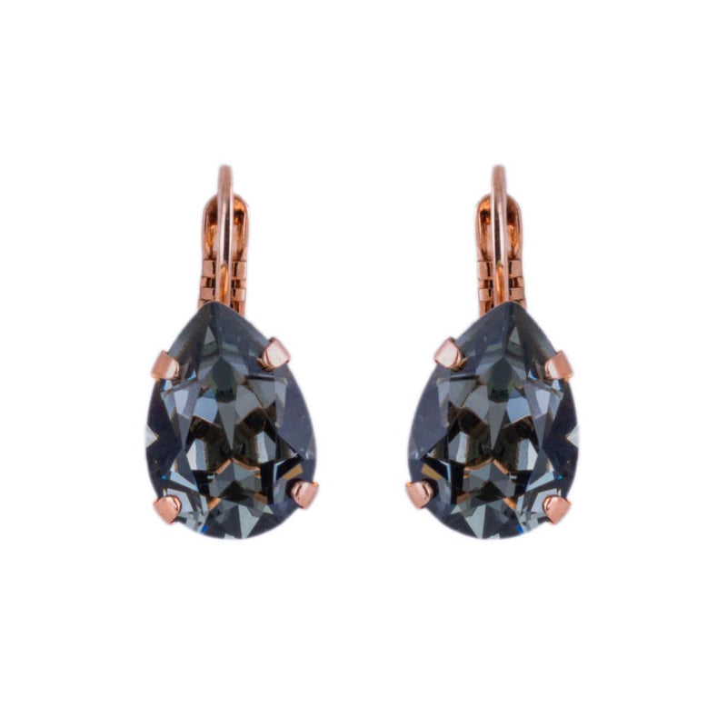 Pear Leverback Earrings in "Black Diamond"
