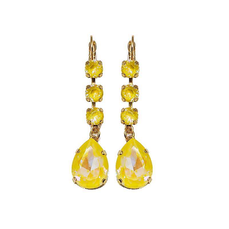 Fun Finds Round and Pear Leverback Earrings in Sun-Kissed "Sunshine"