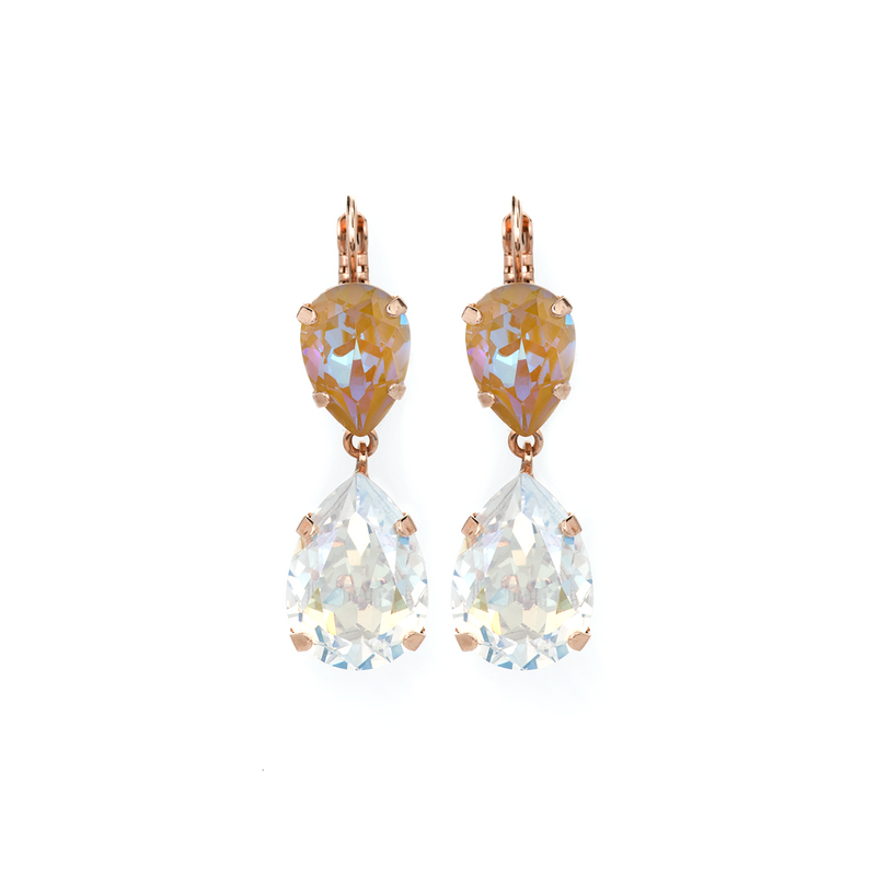 Extra Luxurious Double Pear Leverback Earrings in "Peace"