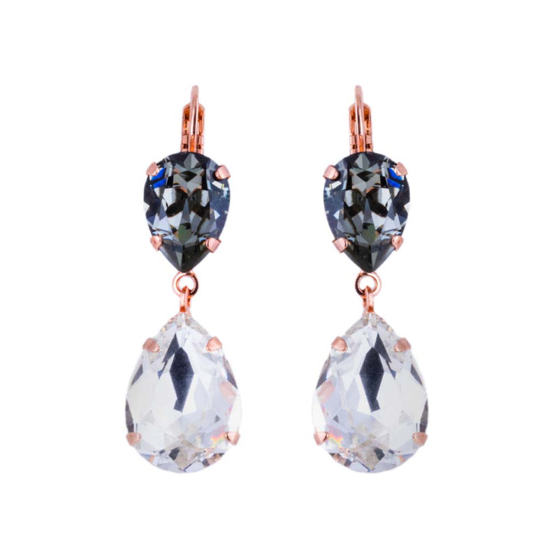 Extra Luxurious Double Pear Leverback Earrings in "Ice Queen"