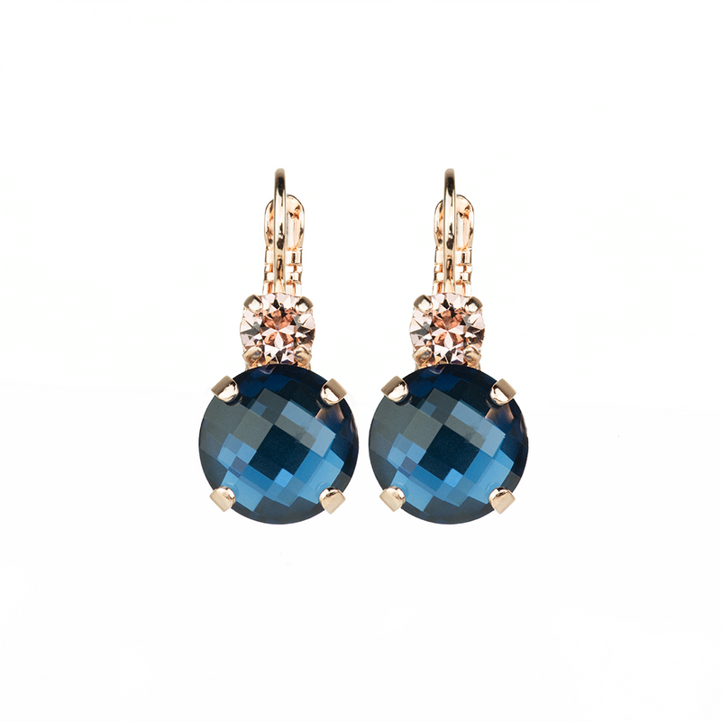 Lovable Double Stone Leverback Earrings in "Blue Morpho"