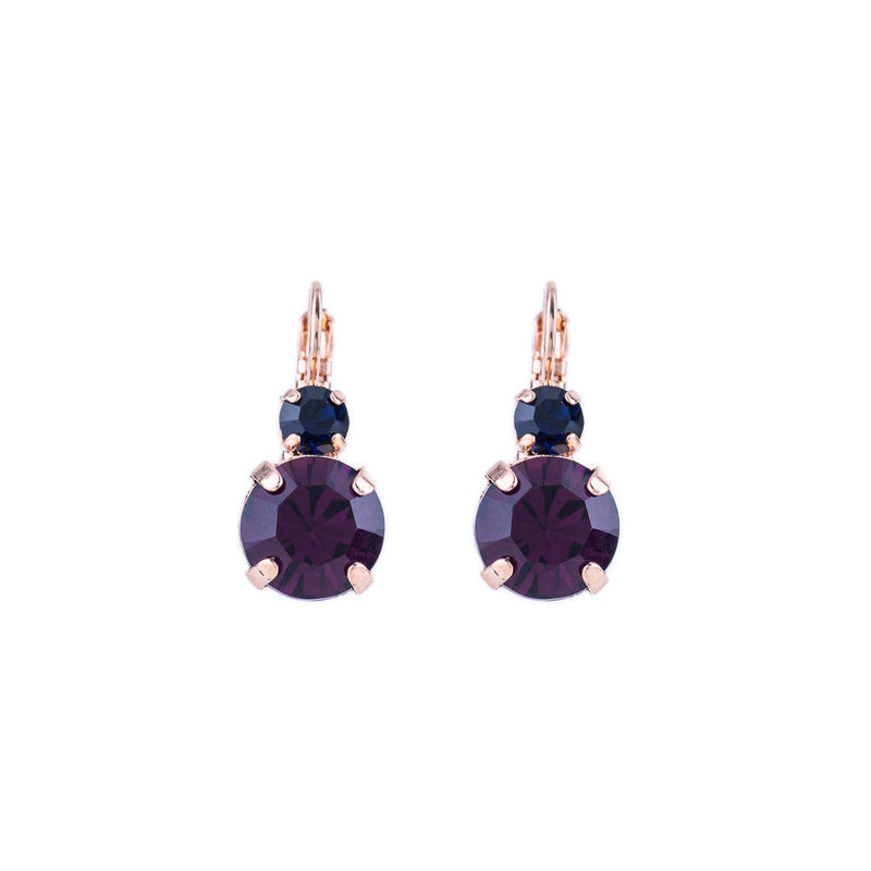 Lovable Double Stone Leverback Earrings in "Wildberry"