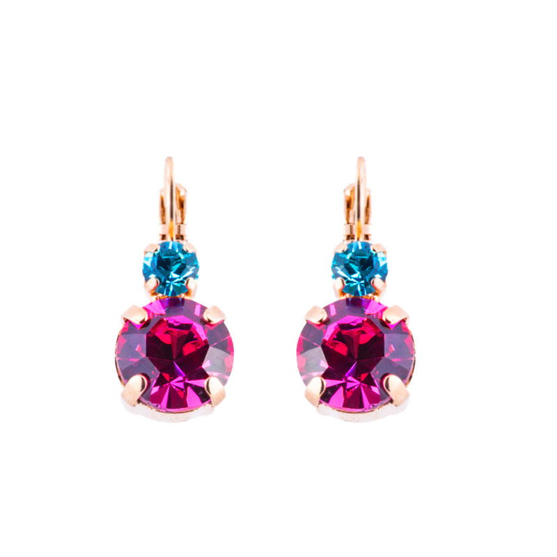 Lovable Double Stone Leverback Earrings in "Rainbow Sherbet