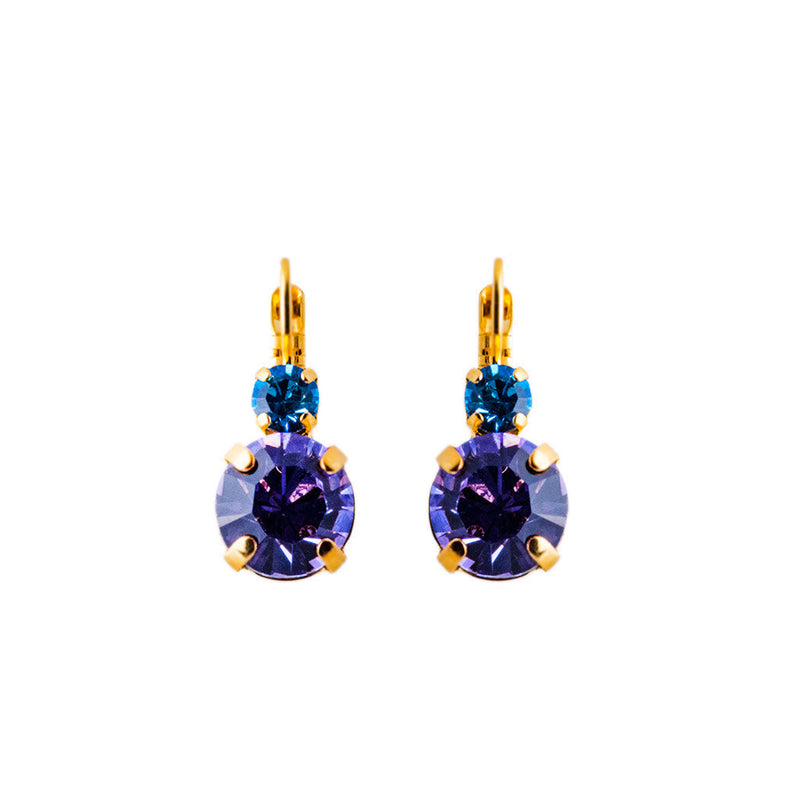 Lovable Double Stone Leverback Earrings in "Blue Moon"