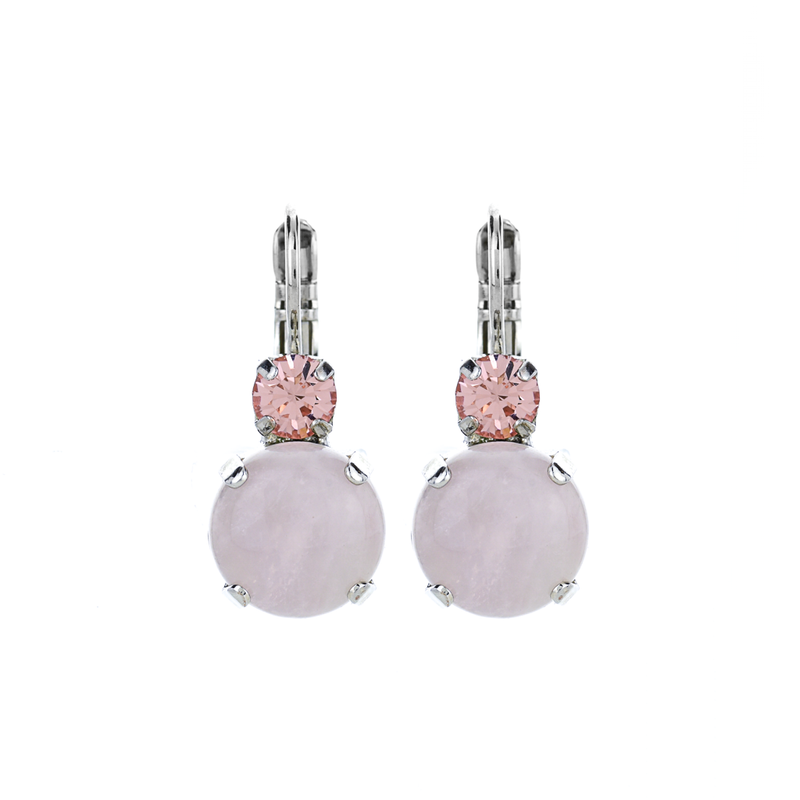 Lovable Double Stone Leverback Earrings in "Love"