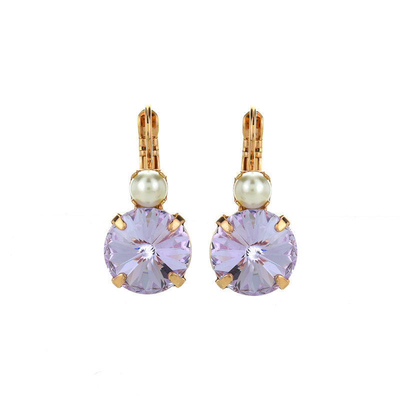 Lovable Rivoli Double Stone Leverback Earrings in "Romance"