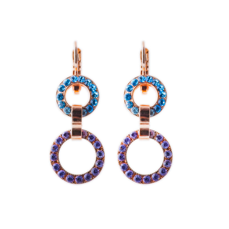 Double Open Circle Leverback Earrings in "Blue Moon"