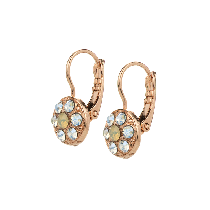 Round Cluster Leverback Earrings in "Peace"