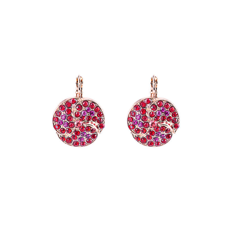 Lovable Spiral Leverback Earrings in "Hibiscus"