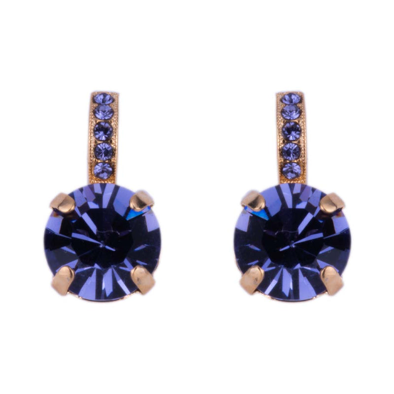 Embellished Single Stone Leverback Earrings in "Tanzanite"