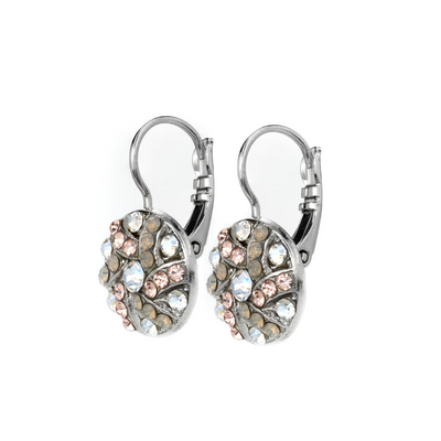 Swirl Pavé Leverback Earrings in "Peace"