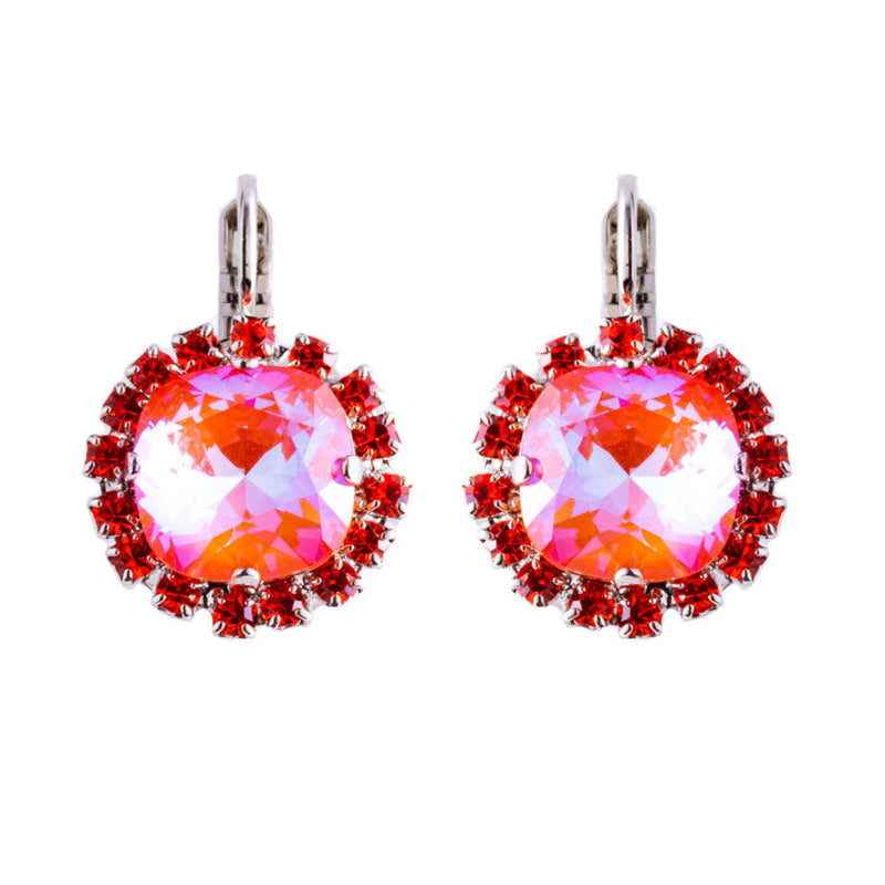 Cushion Cut Cluster Leverback Earrings in "Magic"