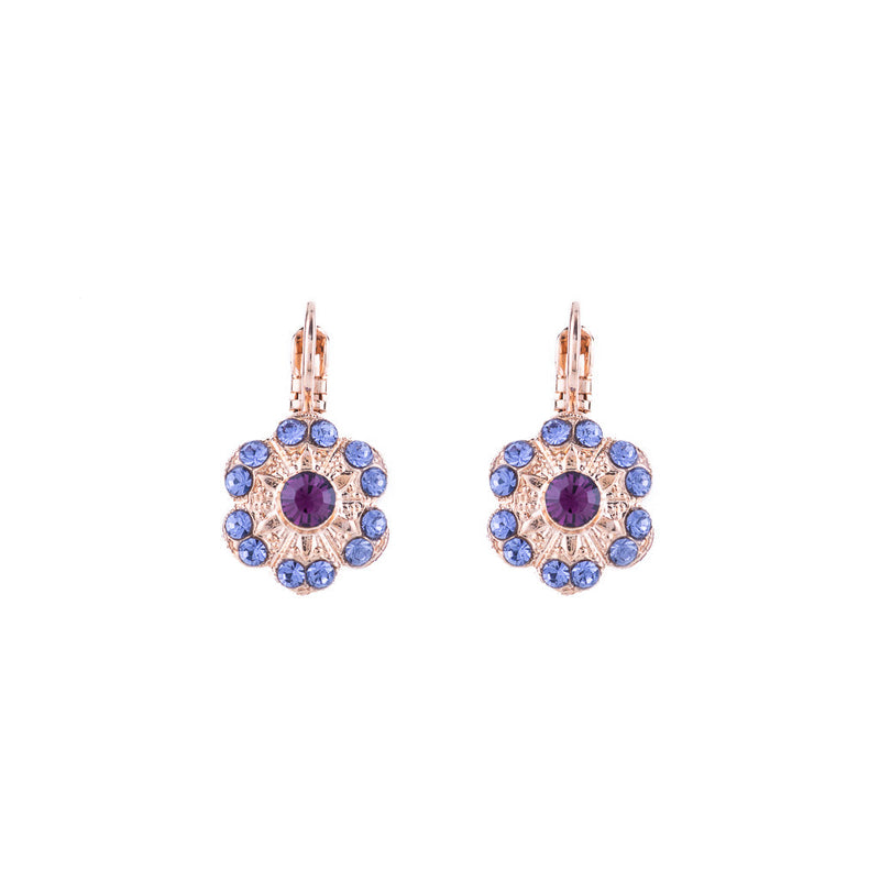 Lovable Flower Leverback Earrings in "Wildberry"