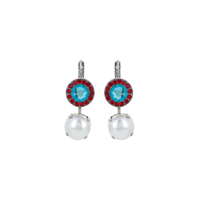 Double Stone Leverback Earrings in "Happiness"