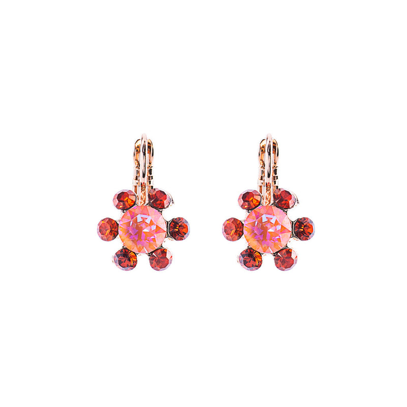 Petite Marigold Leverback Earrings in "Hibiscus"