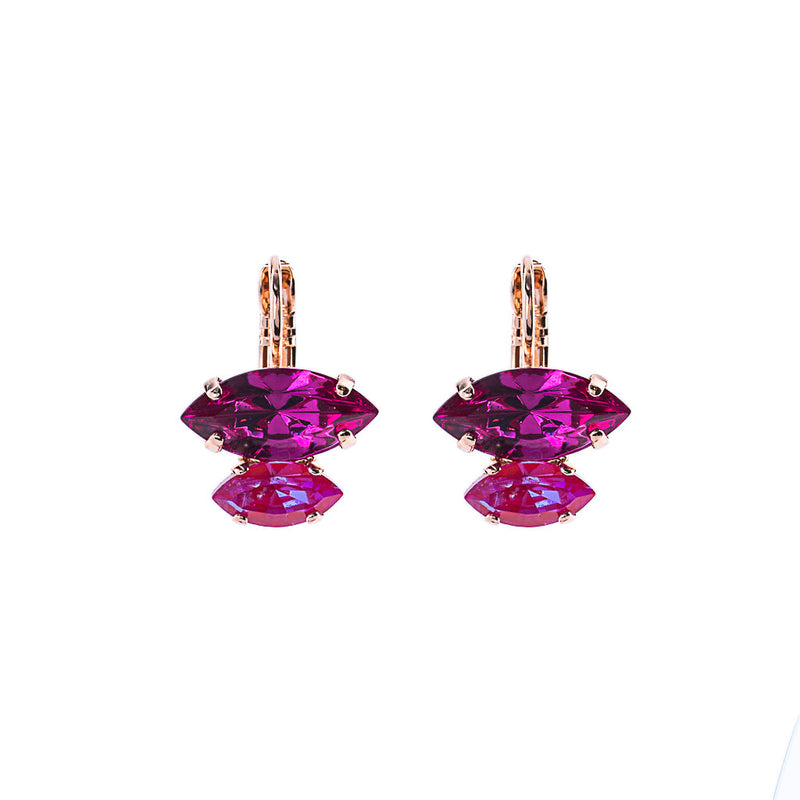 Double Marquise Leverback Earrings in "Hibiscus"