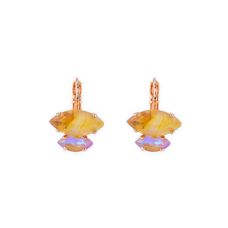 Double Marquise Leverback Earrings in "Chai"