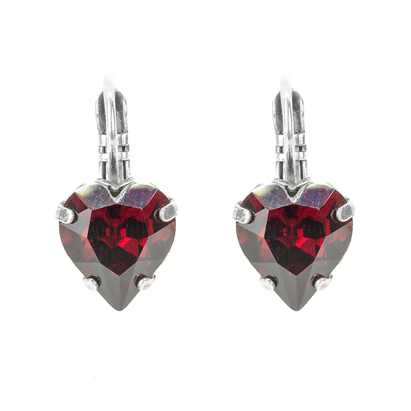 Heart Leverback Earrings in Siam