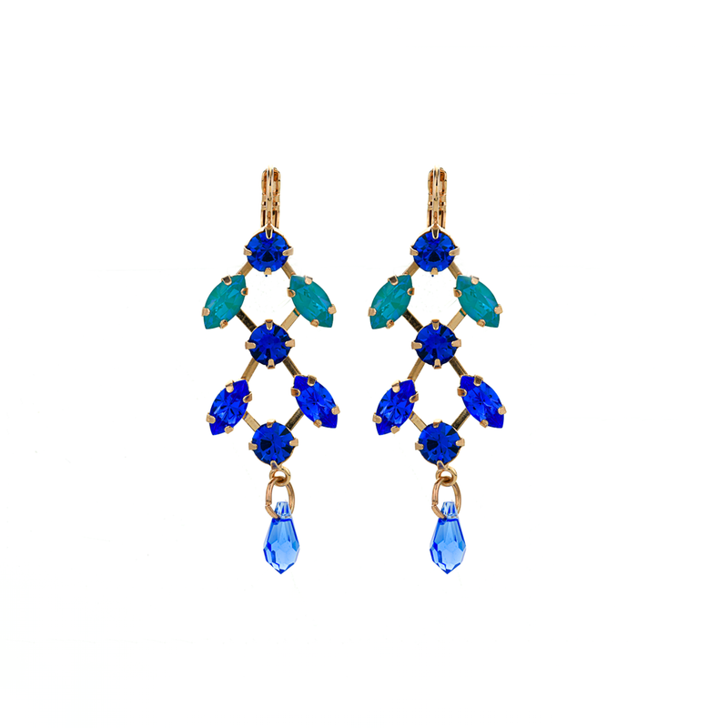 Marquise and Round Chandelier Leverback Earrings in "Serenity"