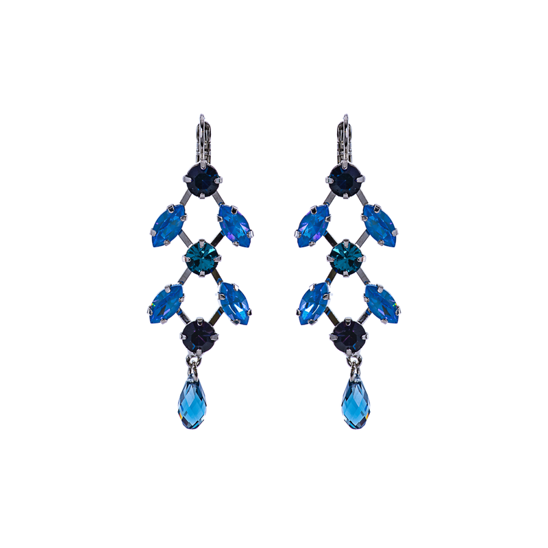 Marquise and Round Chandelier Leverback Earrings in "Sleepytime"