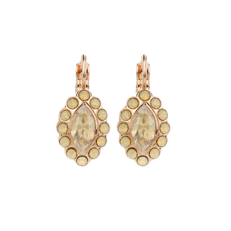 Marquise Halo Leverback Earrings in "Peace"