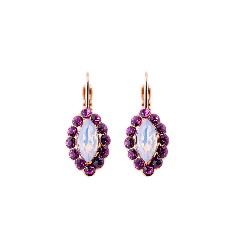 Marquise Halo Leverback Earrings in "Banana Split"