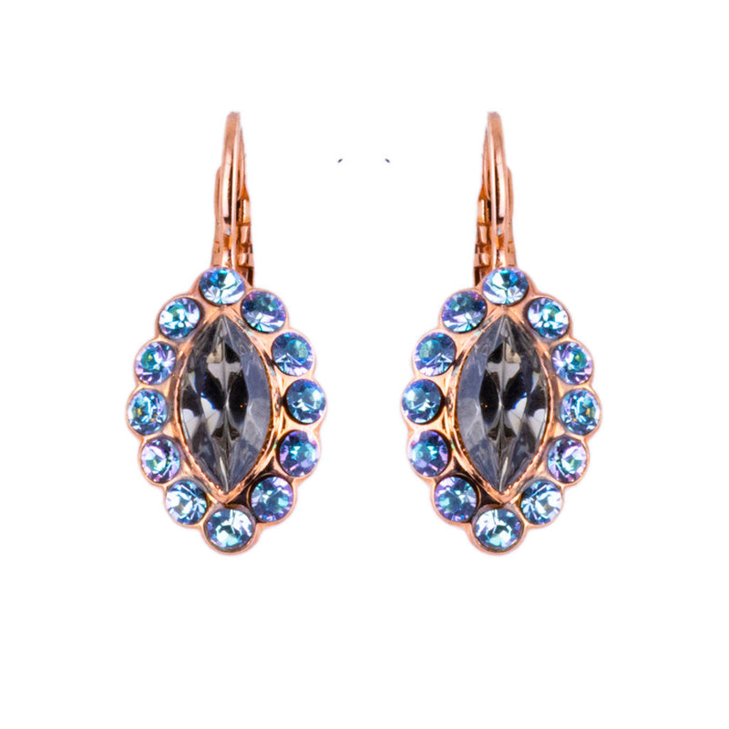 Marquise Halo Leverback Earrings in "Ice Queen"