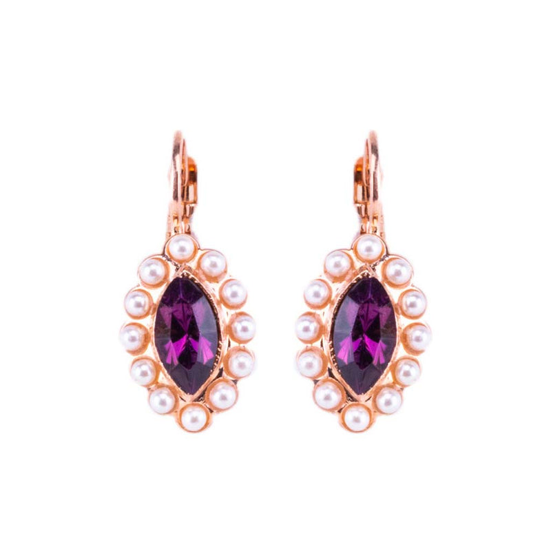 Marquise Halo Leverback Earrings in "Enchanted"