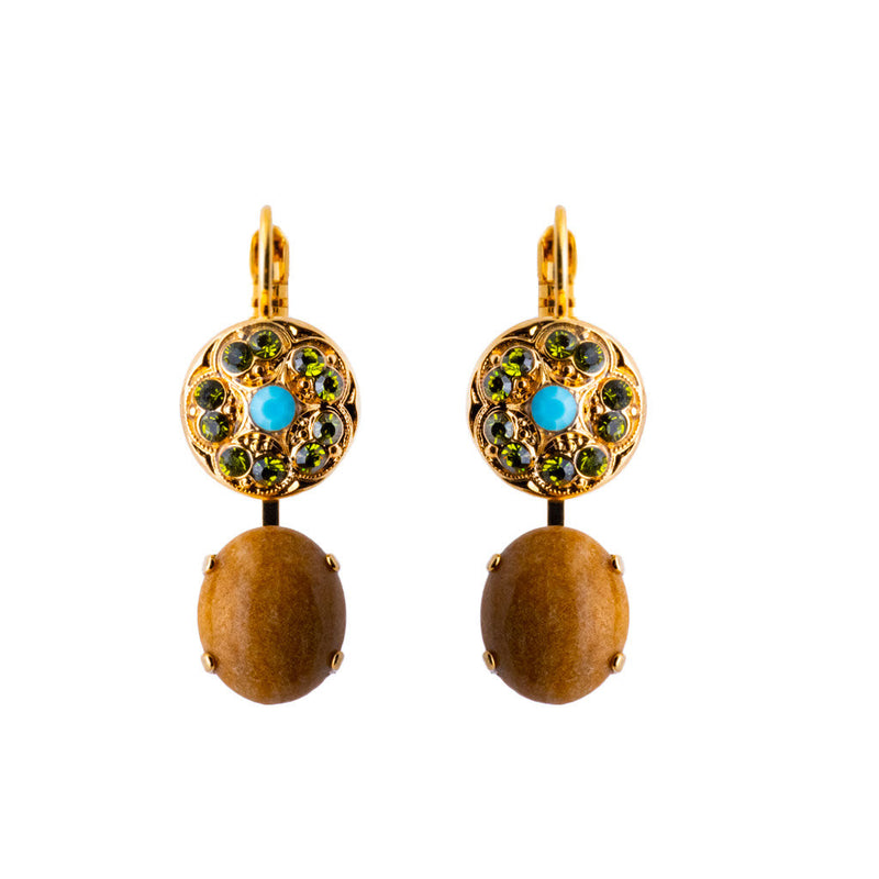 Lovable Oval Flower Leverback Earrings in "Pistachio"