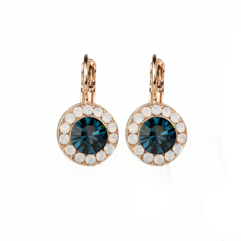 Must-Have Pavé Leverback Earrings in"Blue Morpho"