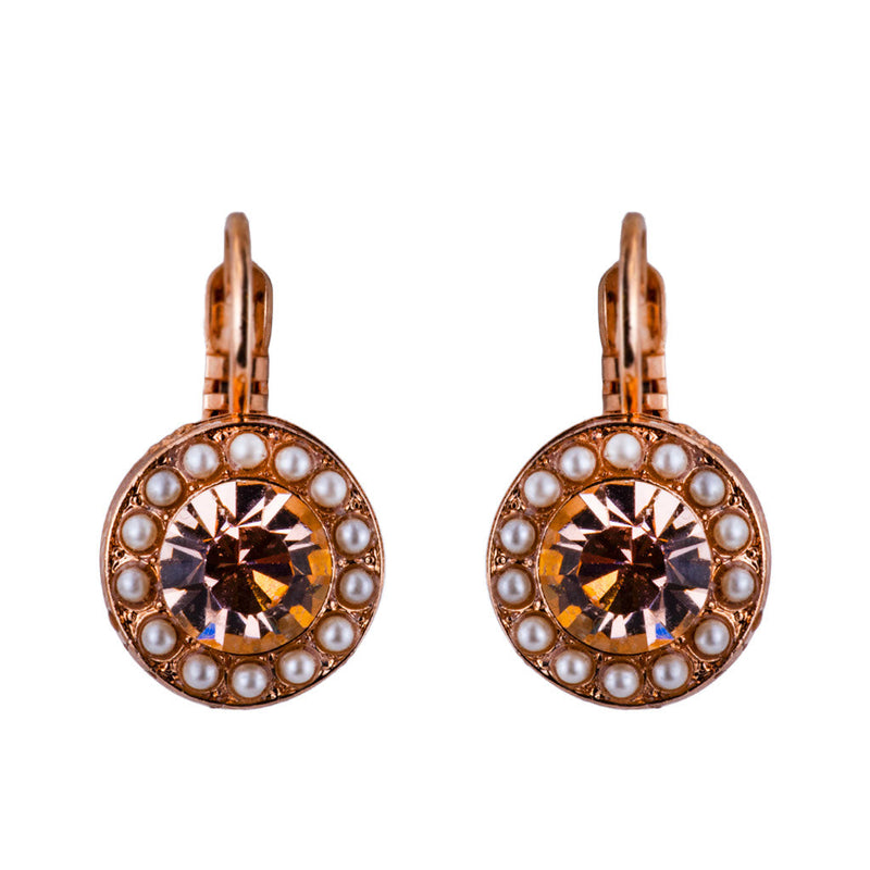 Must-Have Pavé Leverback Earrings "Cookie Dough" - Rose Gold