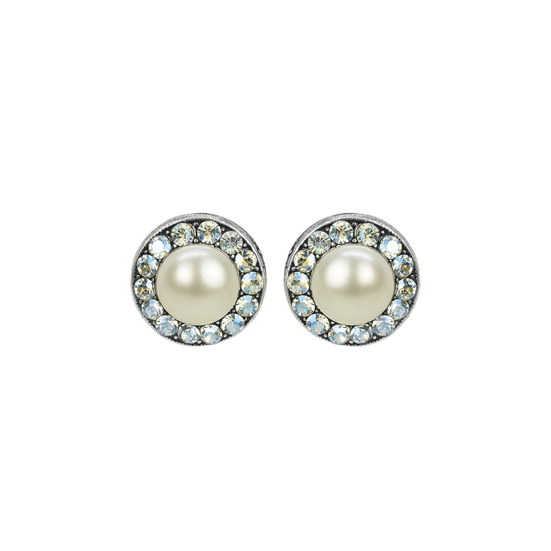Must-Have Pavé Bridal Post Earrings in Ivory