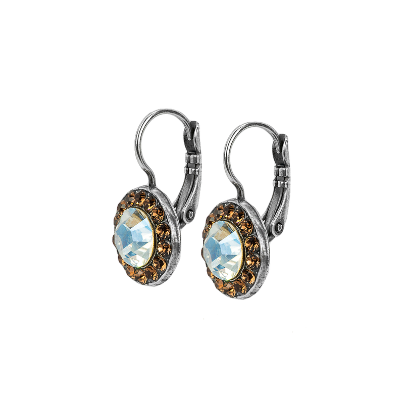 Pavé Leverback Earrings in "Champagne & Caviar"