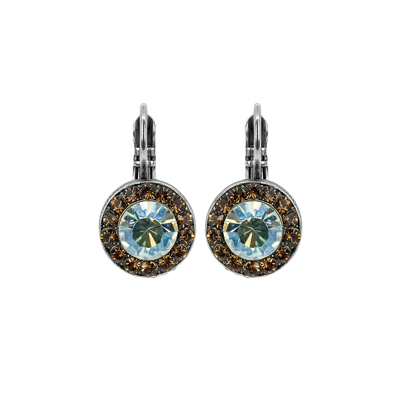 Pavé Leverback Earrings in "Champagne & Caviar"