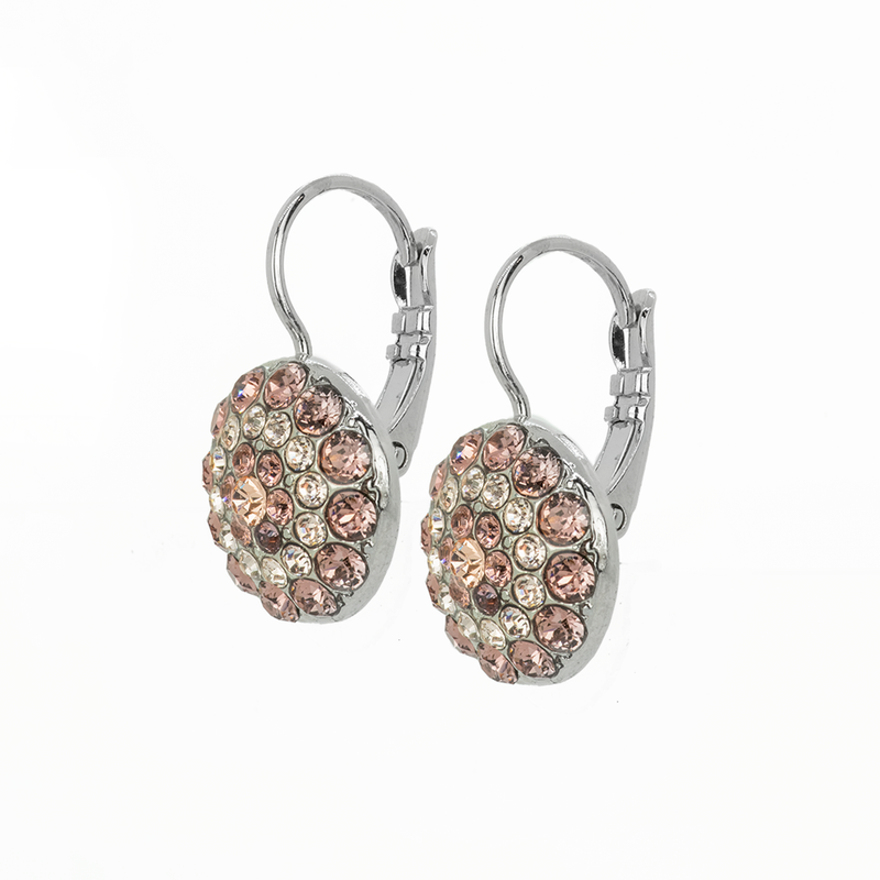 Pavé Leverback Earrings in "Meadow Brown"