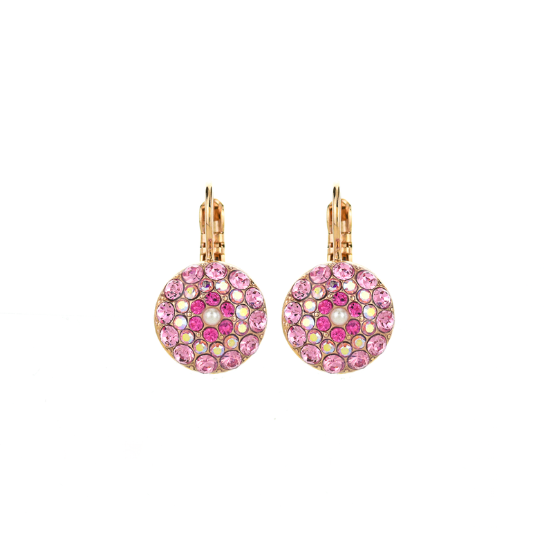 Pavé Leverback Earrings in "Love"