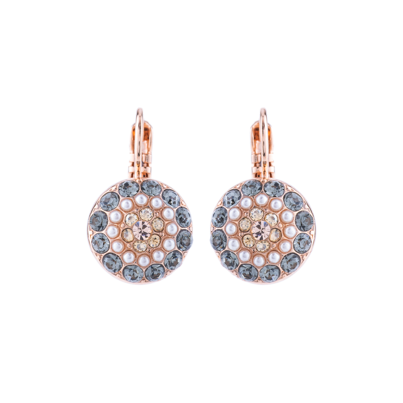 Pavé Leverback Earrings in "Earl Grey "