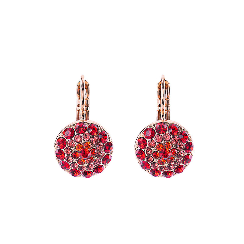 Pavé Leverback Earrings in "Hibiscus"