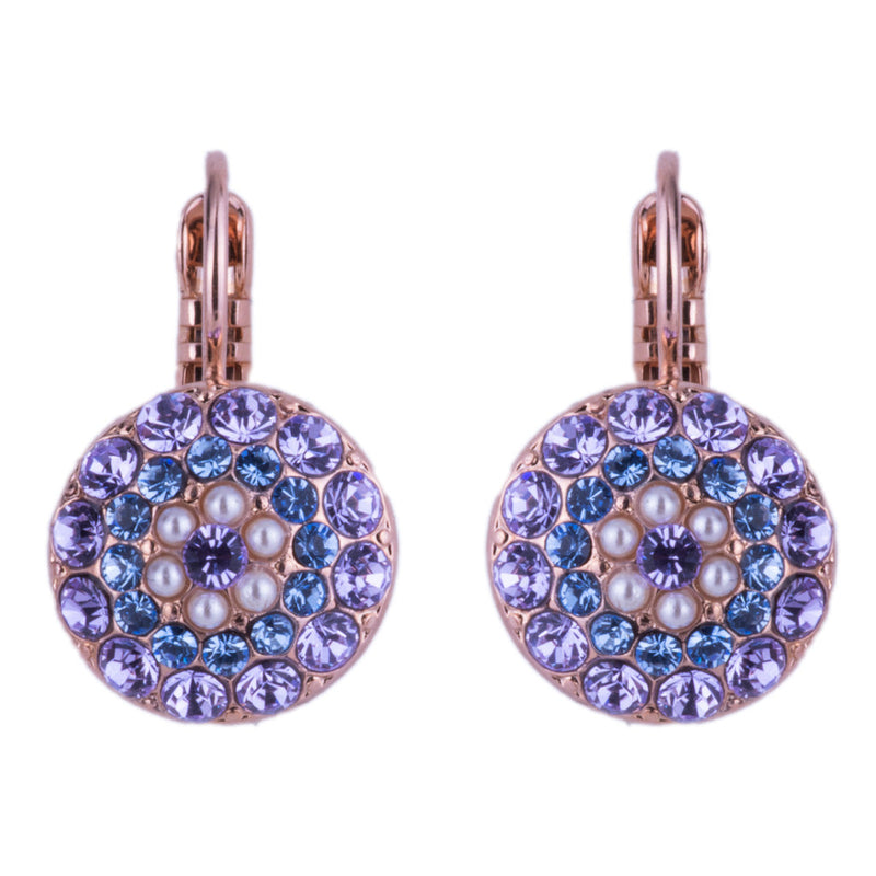 Pavé Leverback Earrings in "Electric Blue"