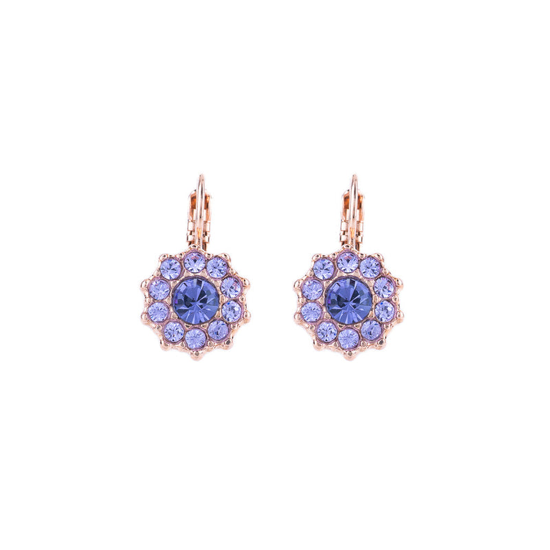 Lovable Rosette Leverback Earrings in "Wildberry"