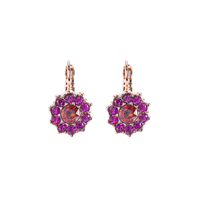 Lovable Rosette Leverback Earrings in "Hibiscus"