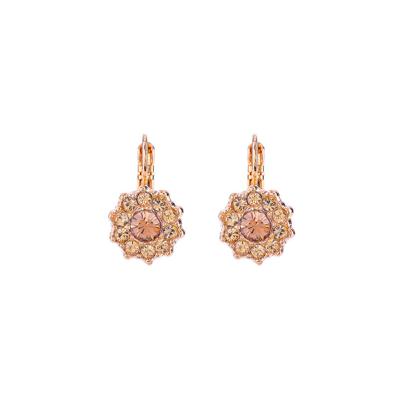 Lovable Rosette Leverback Earrings in "Chai"