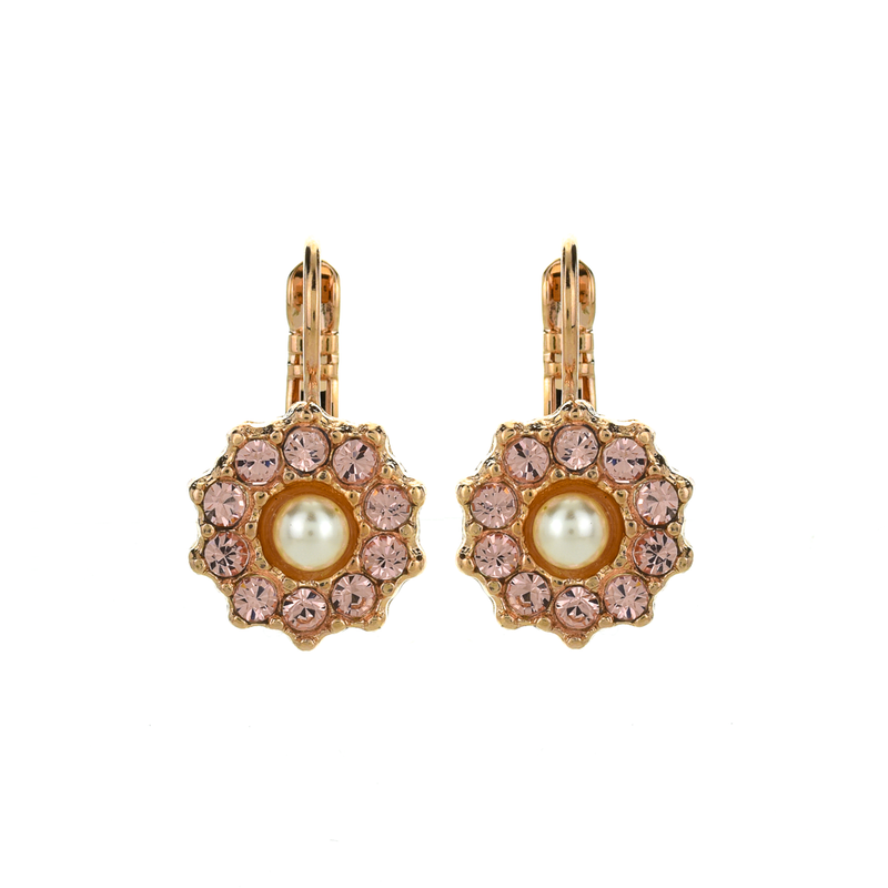 Lovable Rosette Leverback Earrings in "Romance"