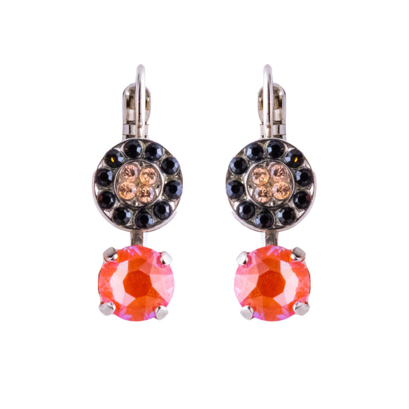 Pavé and Round Leverback Earrings in "Magic"